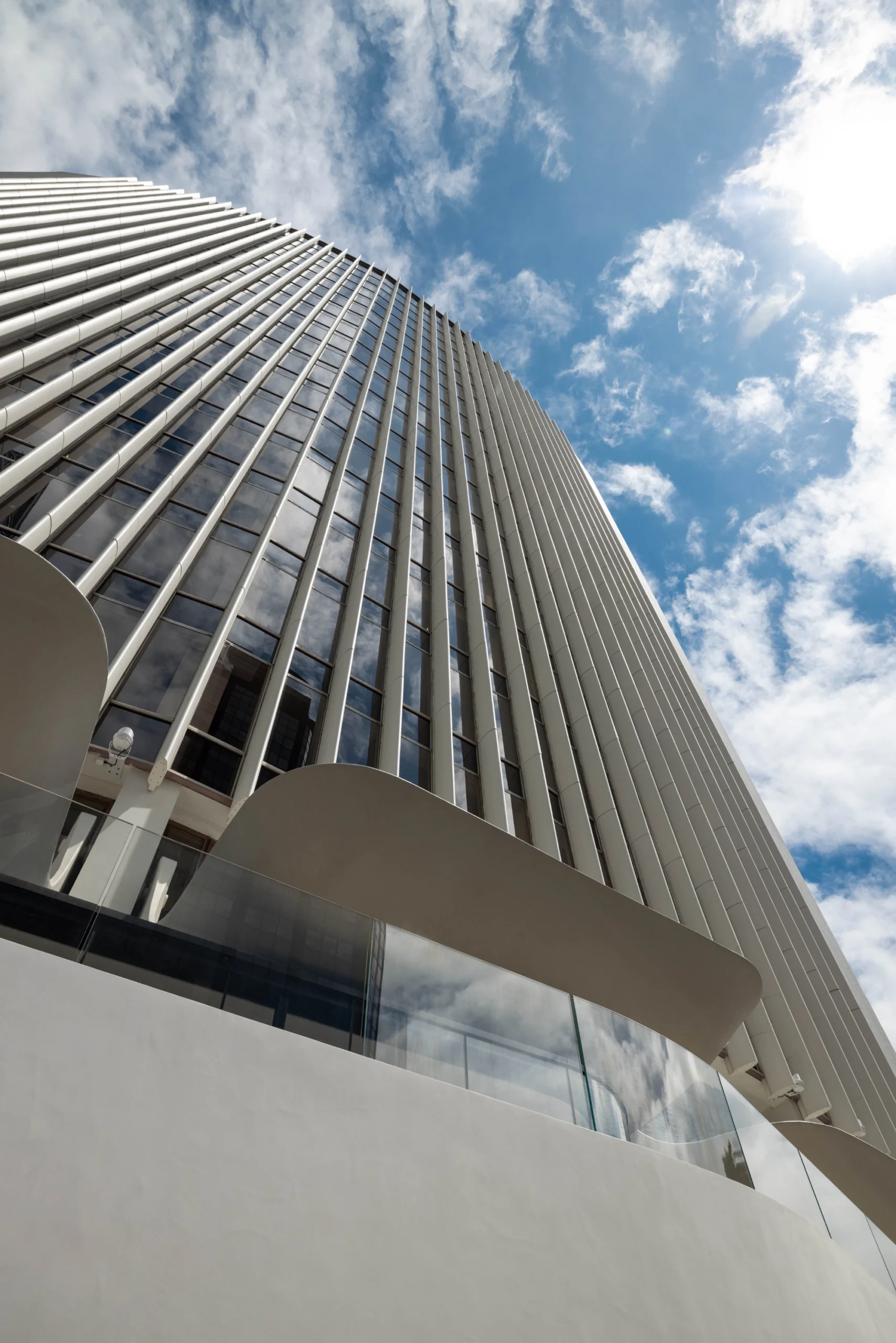 upward view of 1 Albert Street, Alberts' flagship building